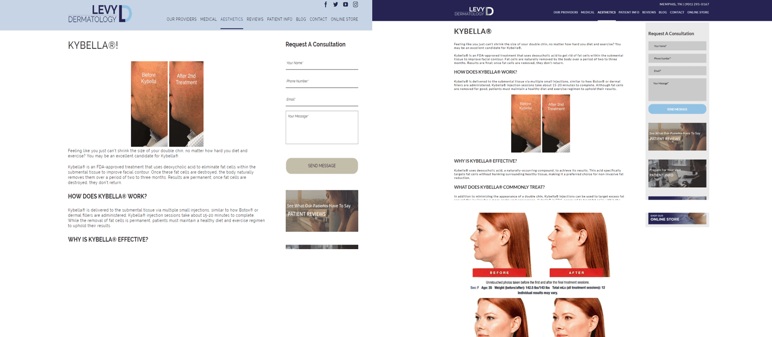Levy Dermatology Inner Page Before & After